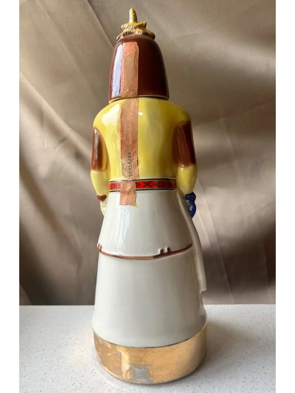 Ezra Brooks Kachina Doll Ceramic Decanter 13